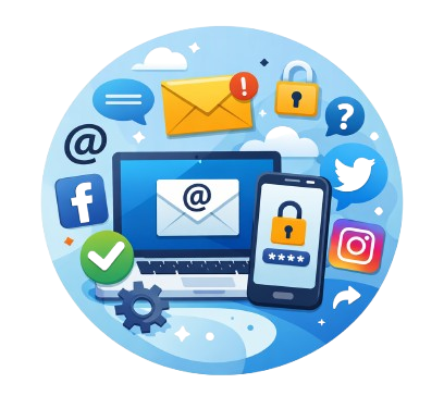 Configuración de correo y redes sociales para personas mayores en Mataró